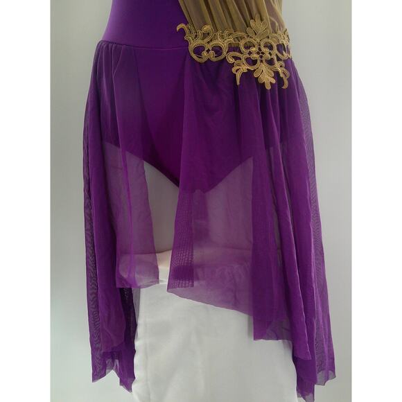Dance Costume Lyrical Small Adult Purple Kelle Dress Flowy Contemporary Ballet - Picture 3 of 8